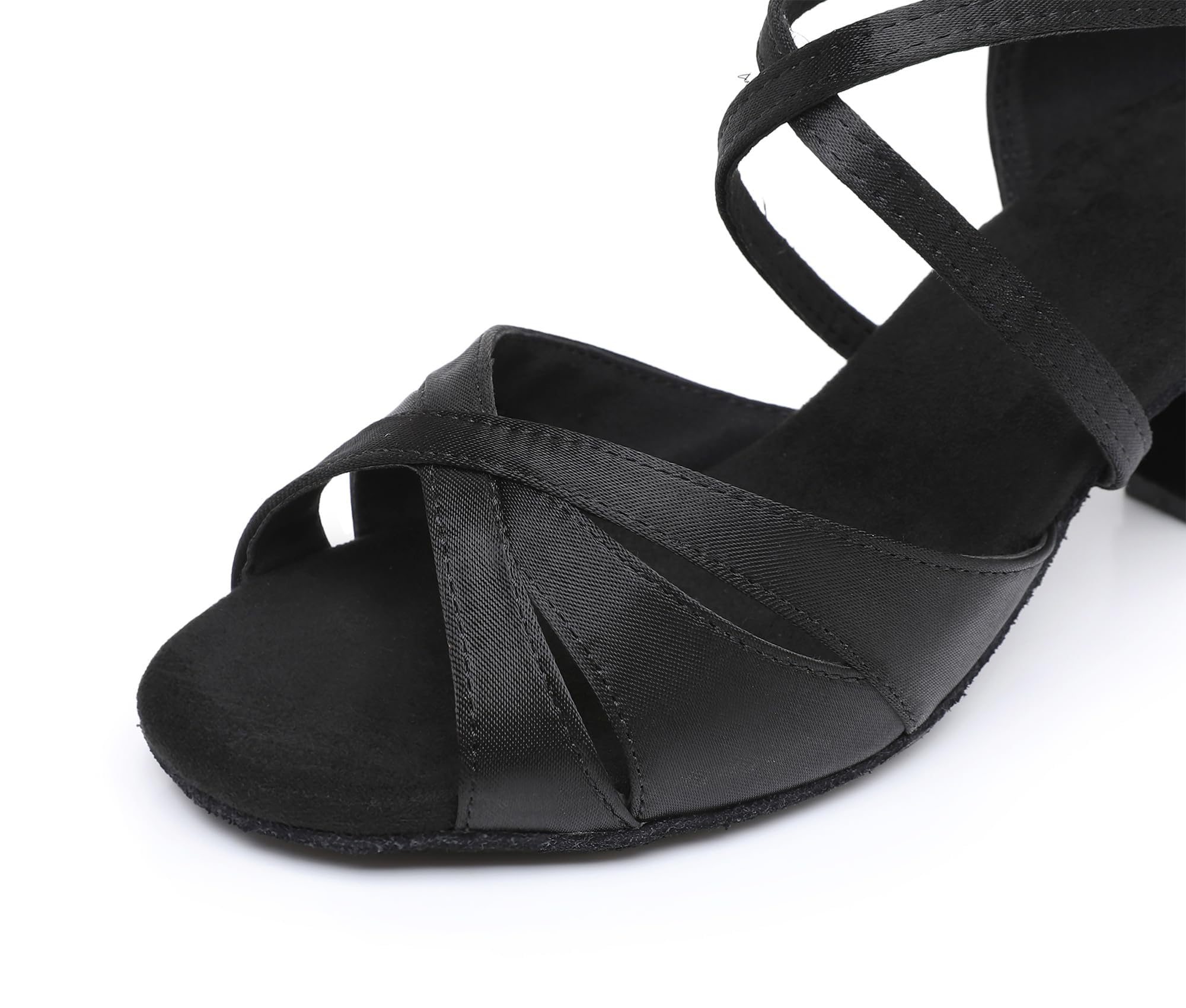 Rosefinch Latein Tanzschuhe für Frauen Weiche Sohle Strass-Schnalle Salsa Ballroom Performance Schuhe Professionelle Praxis Tanzschuhe 5/7cm Absatz,34-43EU