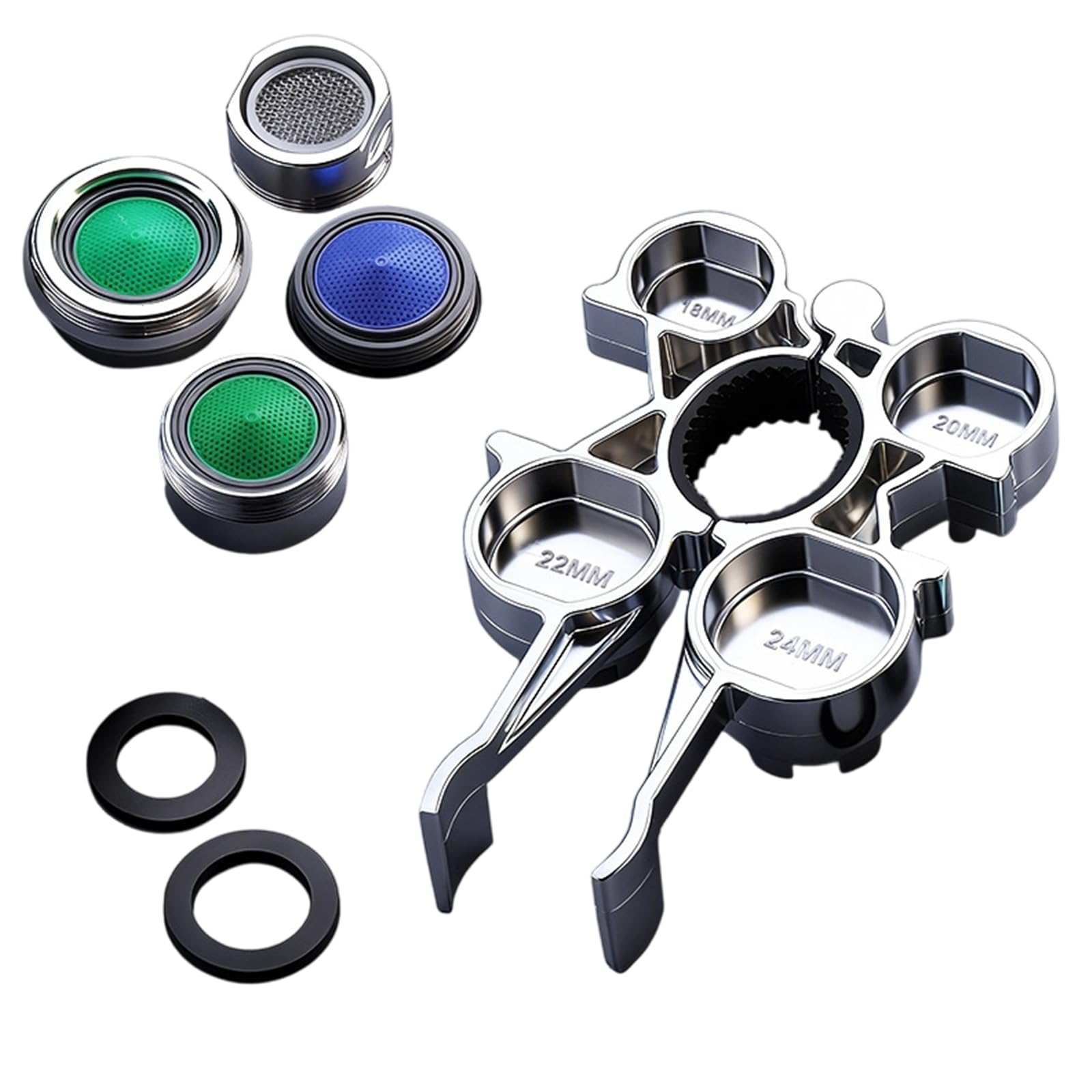 Msioytog With 4 Spouts Duty Professional Aerator Removal Set Compact Ergonomic Handle Home & Professional Use Faucet Aerator Wrench