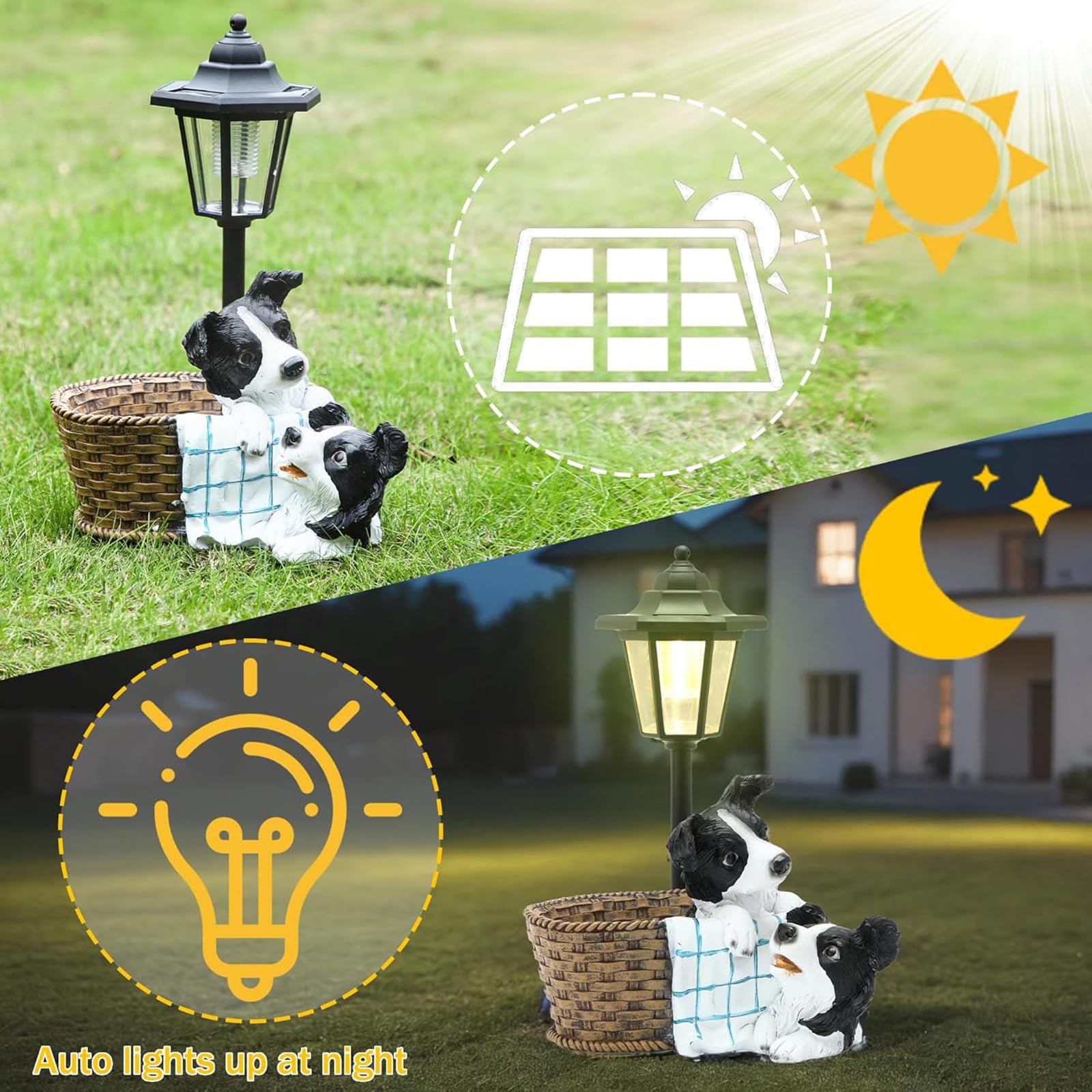 Luce solare decorativa per esterni illuminazione da giardino in resina texture illuminazione notturna perfetta per cortile vialetto bambini presente luci solari da giardino