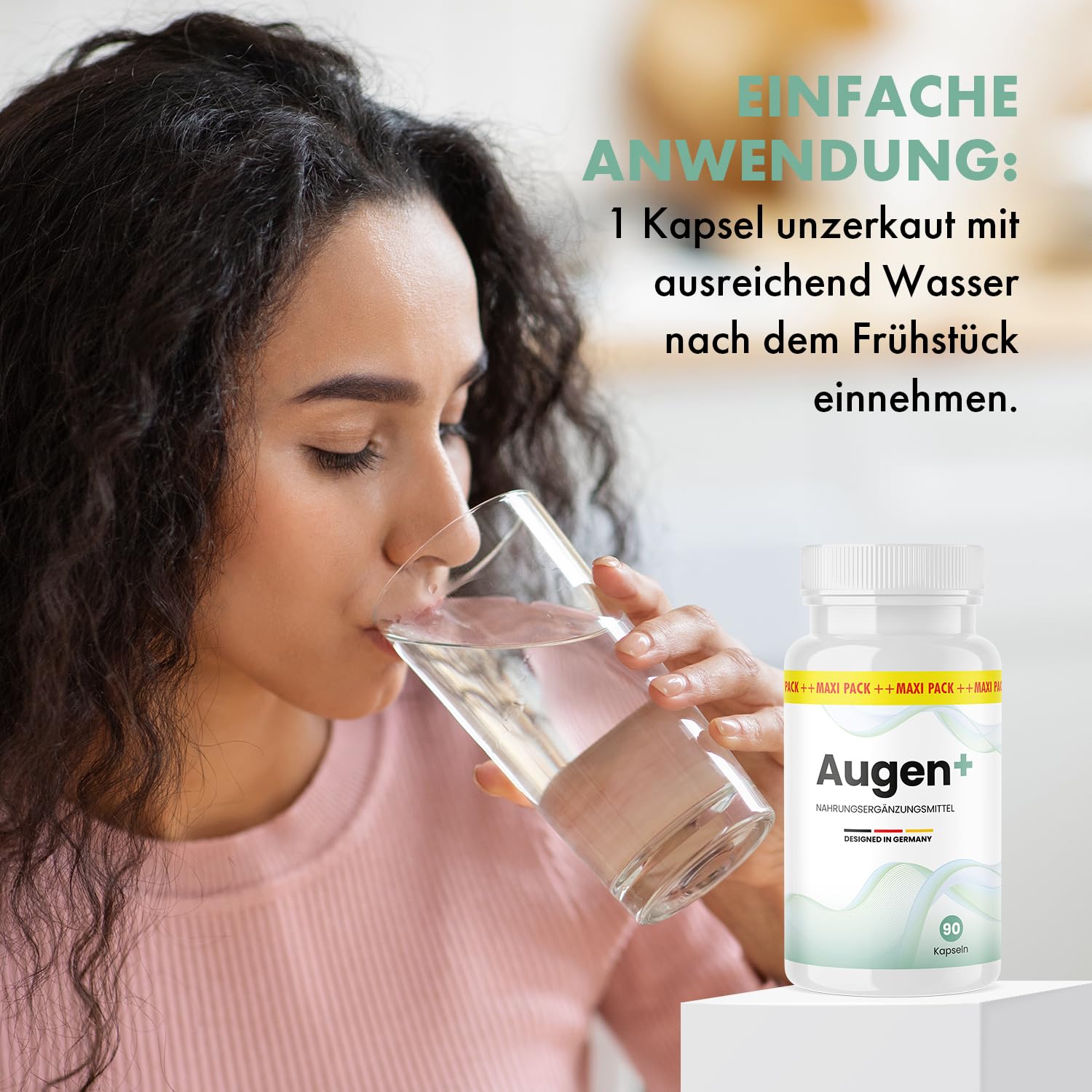 Augen + Kapseln | Qualität für Männer und Frauen | 90 Kapseln im praktischen Maxi Pack 1x