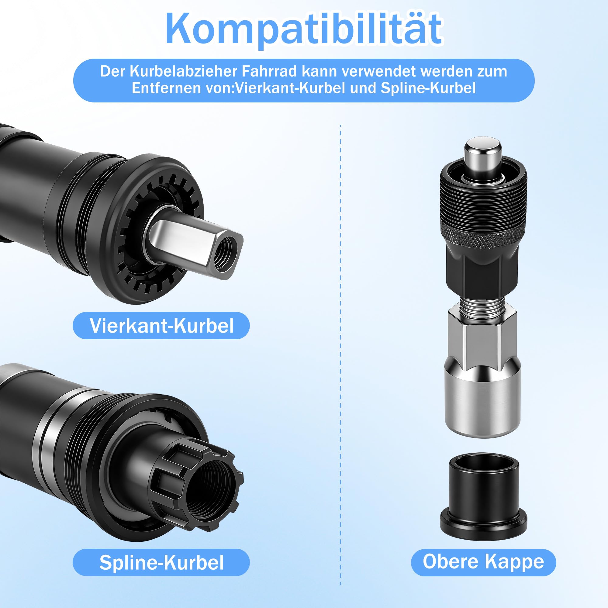 Zocipro Ściągacz korby rowerowej, zestaw narzędzi do suportu rowerowego, narzędzie do suportu i ściągacza korby, klucz 16 mm, klucz do korby rowerowej, zestaw narzędzi do usuwania korby rowerowej