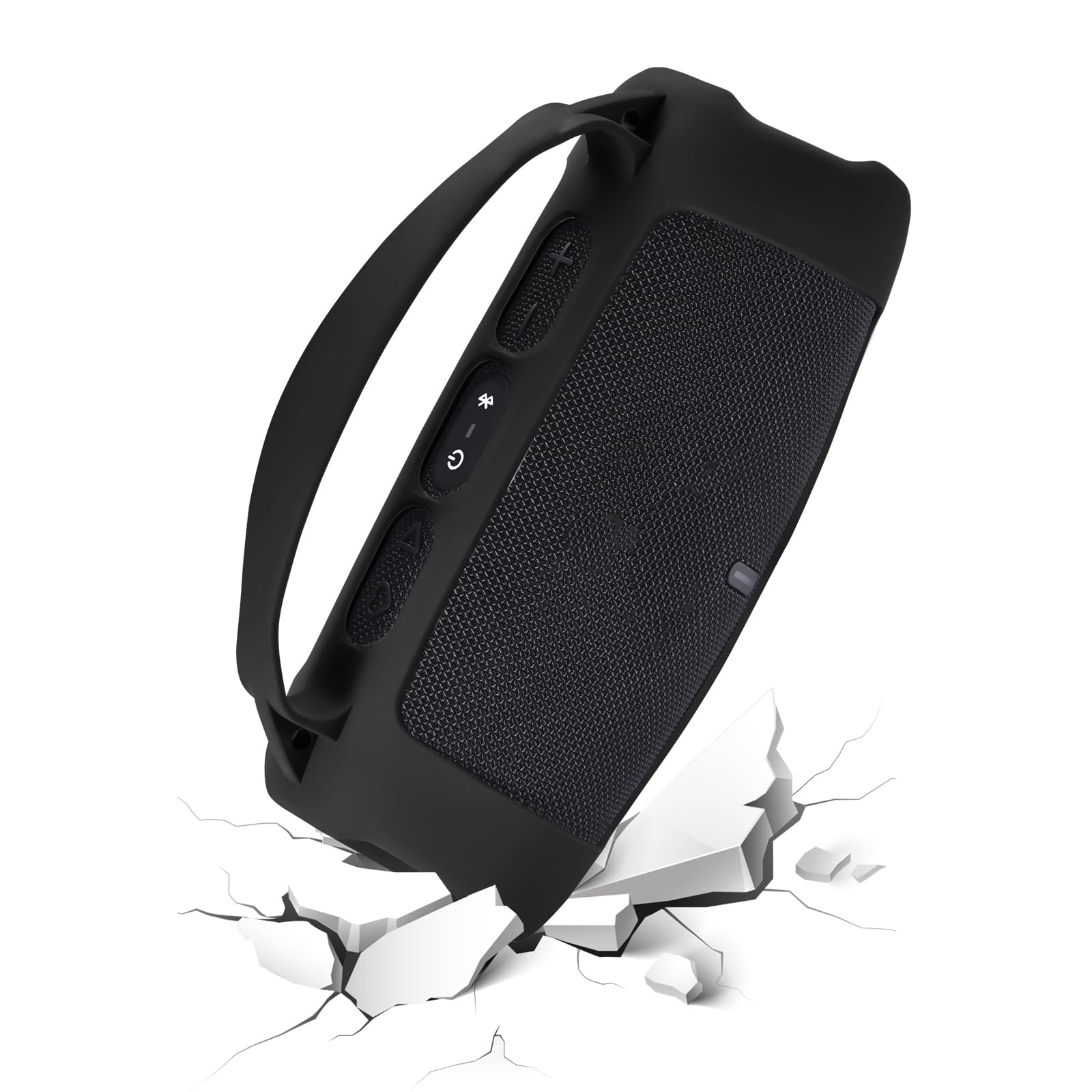 Custodia in Silicone Compatibile con JBL Charge 5 Altoparlante Portatile Bluetooth Impermeabile, Tracolla e Moschettone Inclusi (Grigio