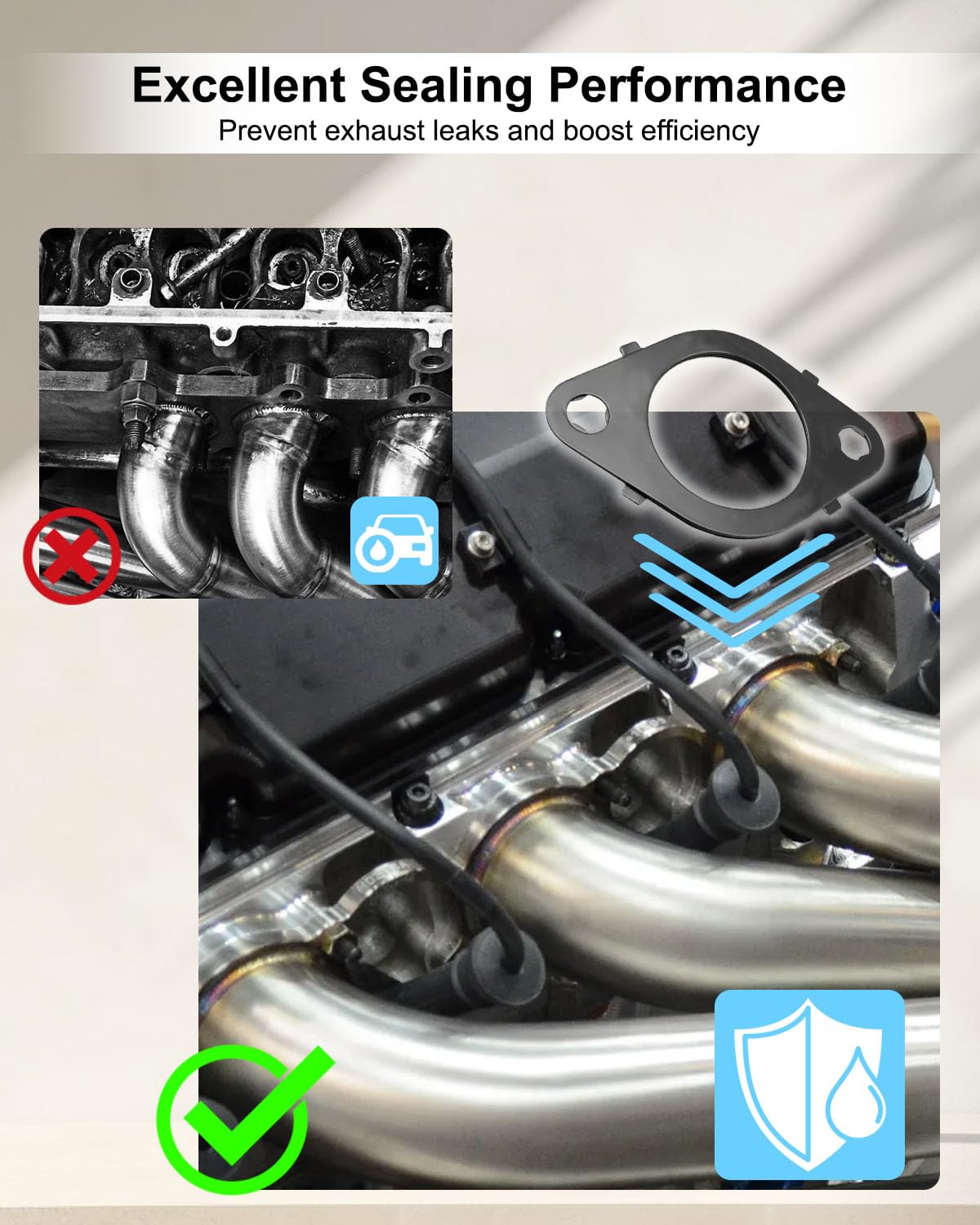 Exhaust Manifold Gaskets, Stud & Nut kit Fit for Dodge Cummins 5.9L 6.7L 24V 1998-2019 Replace 1045986 1045985 1045987