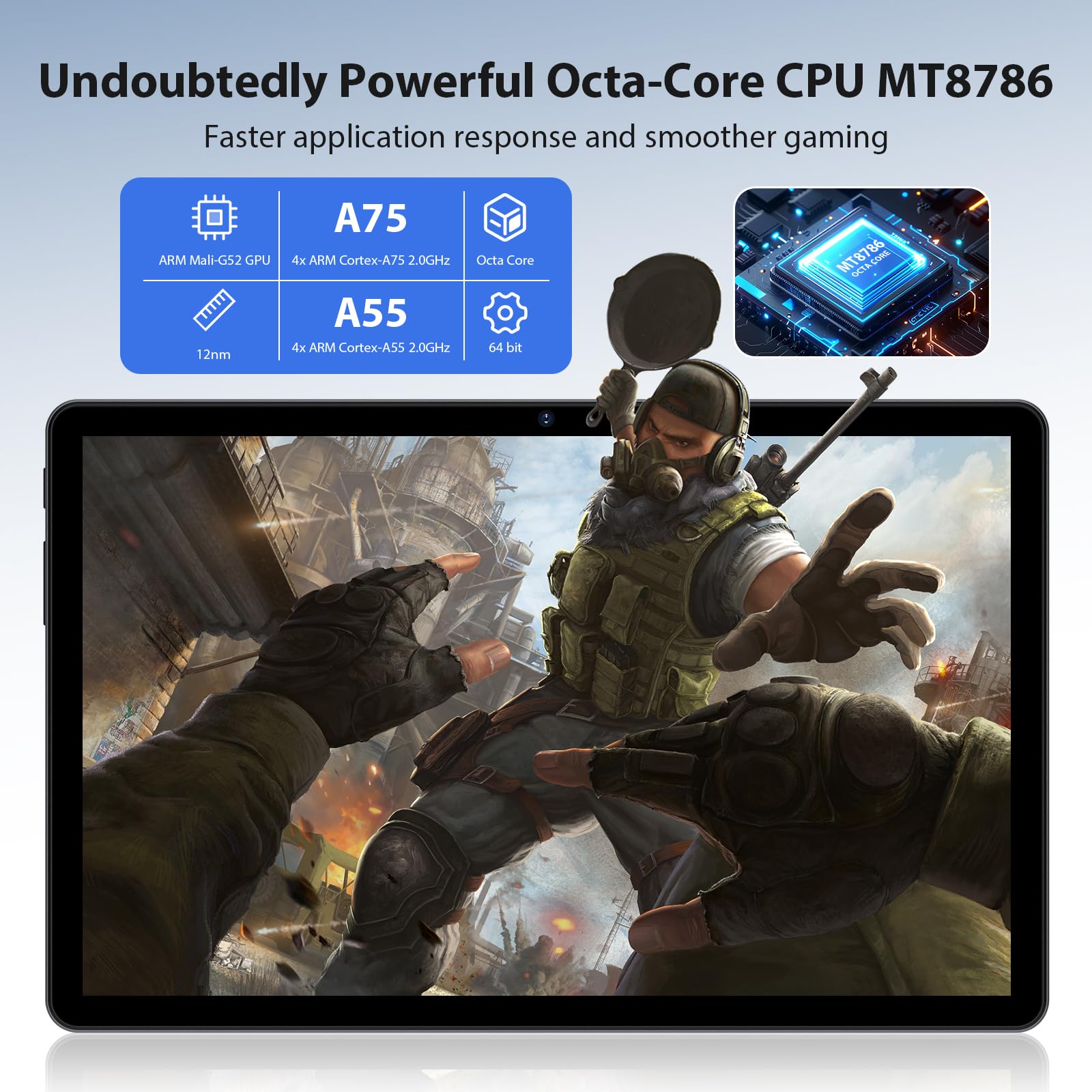 TIGERFU Tablet 11 Pollici, 2K Tablet con Tastiera e Mouse, 36GB RAM + 256GB ROM + TF 2TB, Doppia SIM + 5G/2.4G WiFi, Octa-Core 2.0 GHz, 8MP+13MP, 9580mAh, BT5.0, 2000 x 1200 Pixel (Grigio)