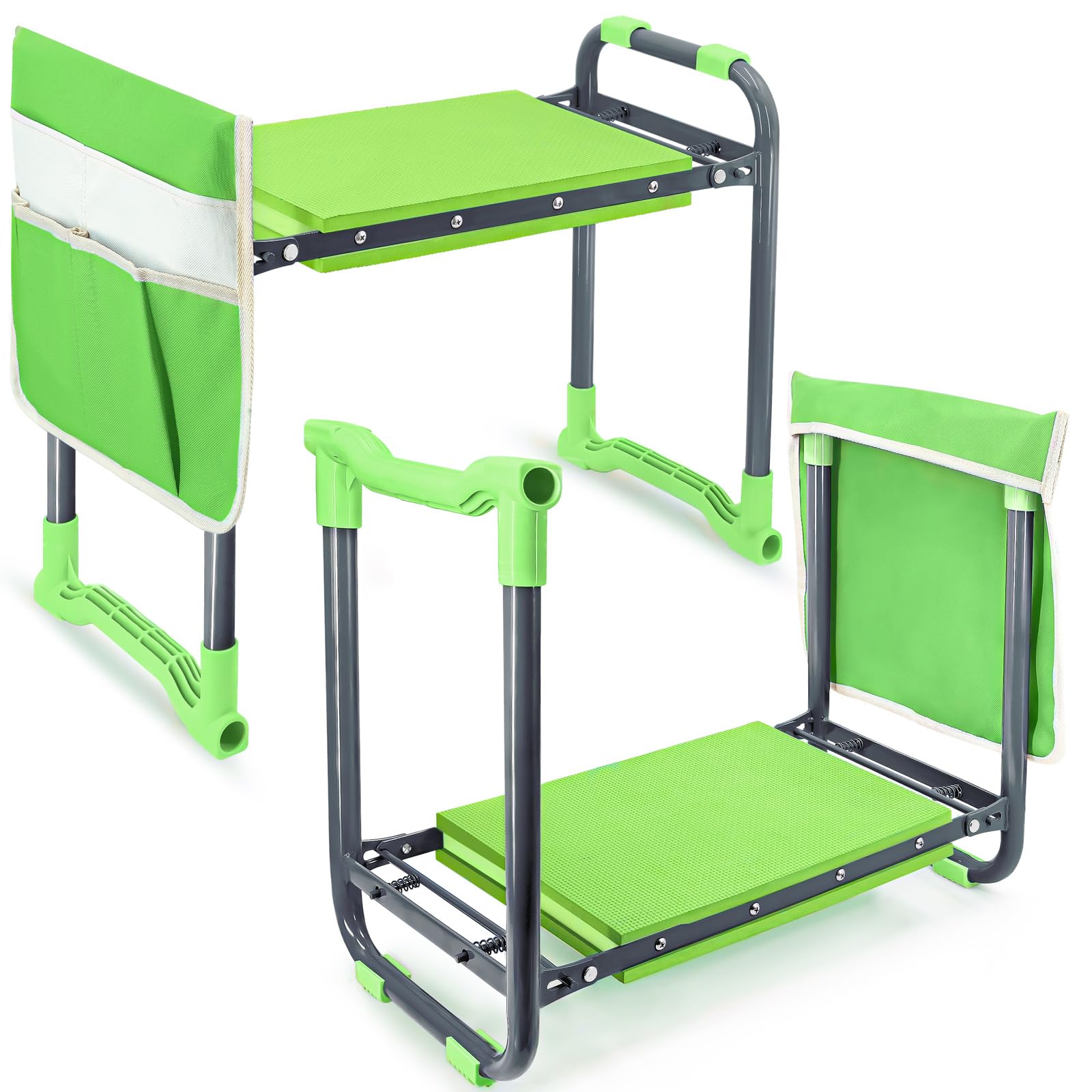 Wurzberge Foldable Garden Kneeler Seat with Handles, Gardening Stool Heavy Duty, Kneeling Stool for Gardeners(Green)