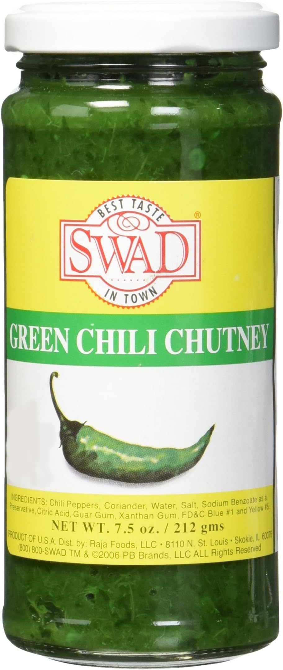 Great Bazaar Swad Chilli Chutney, Green, 7.5 Ounce