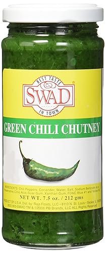 Great Bazaar Swad Chutney de chile, verde, 7.5 onzas