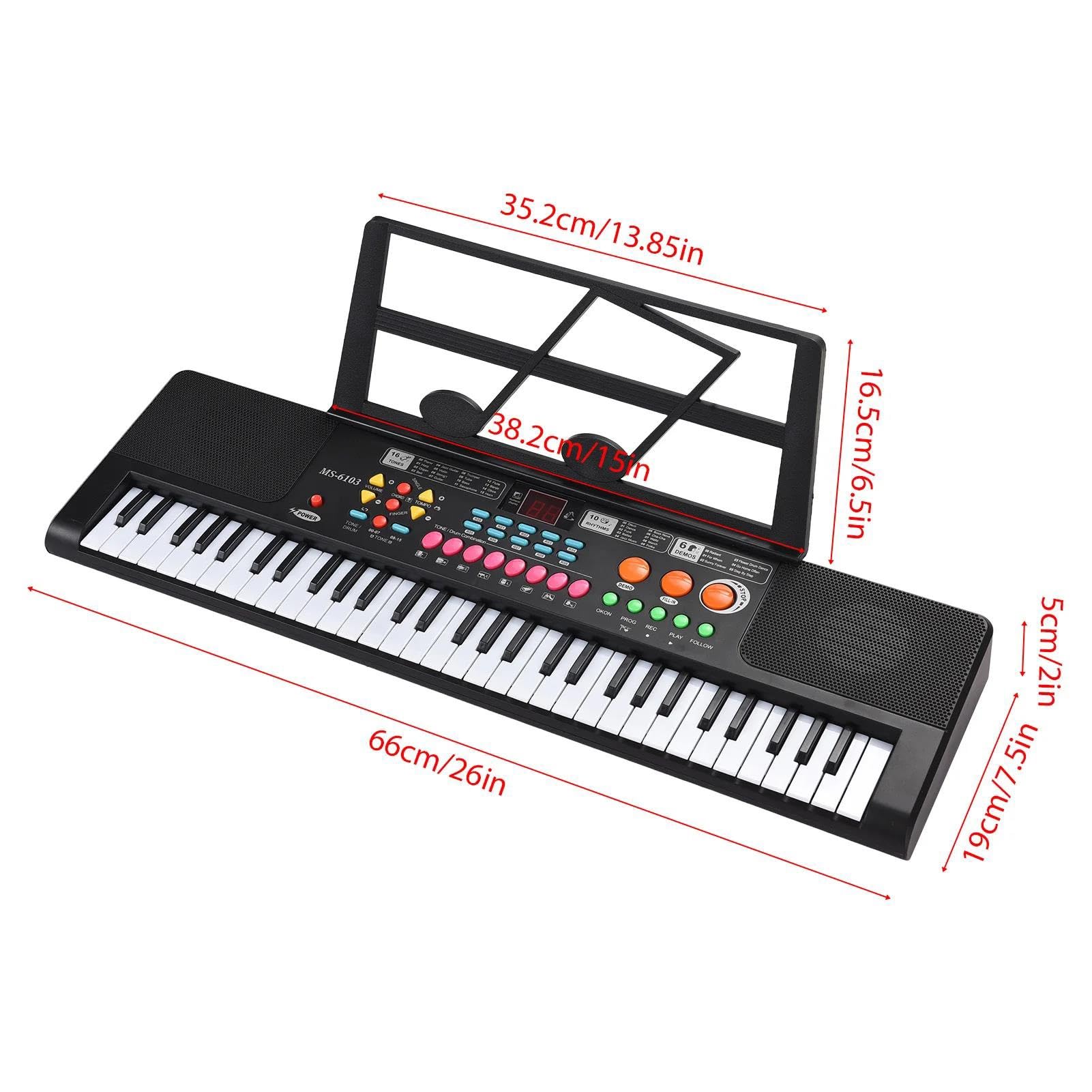 61 Klawiszowy Elektroniczny Fortepian Z Dwoma Głośnikami 16 Tonów 10 Rytmów 6 Demonstracyjnych Instrumentów Muzycznych