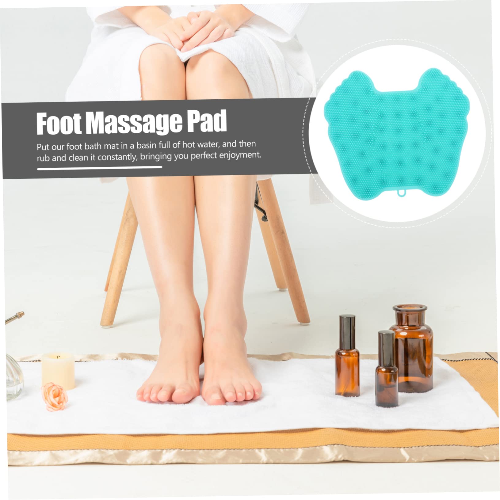 Cepillo de Silicona para Pies Masajeador y Exfoliante Alfombrilla Duradera Antideslizante para Limpieza y Cuidado de Talones Secos Herramienta para Pedicura Ducha Color Azul