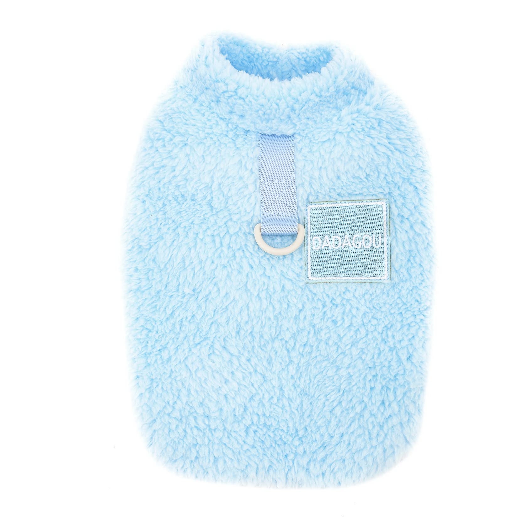 Zunea Fleece Dog Jumper Winter Warm Sweater Jumpers for Small Dogs Soft Fuzzy Puppy Clothes with D-Ring for Harness Leash Pullover Jacket Coat Cold Weather Pet Girl Boy Chihuahua Apparel Blue XL - Image 4