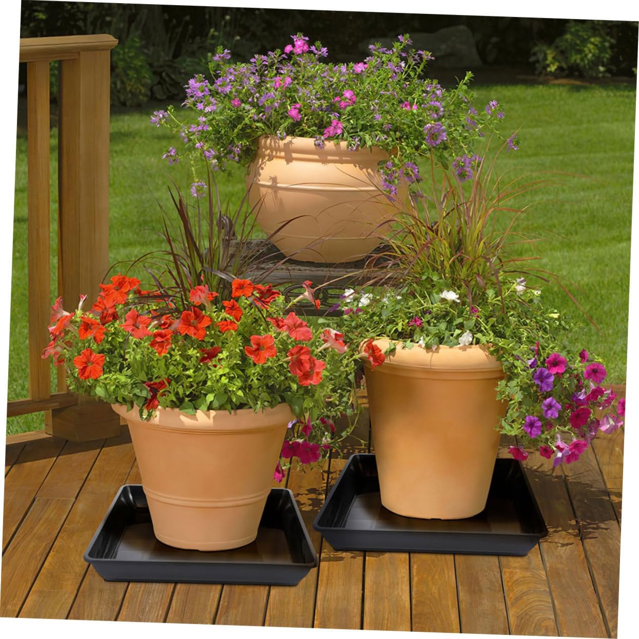 6pcs Enhanced Durability Flower Pot Trays Square Plant Water Catcher Bonsai Planter Saucer