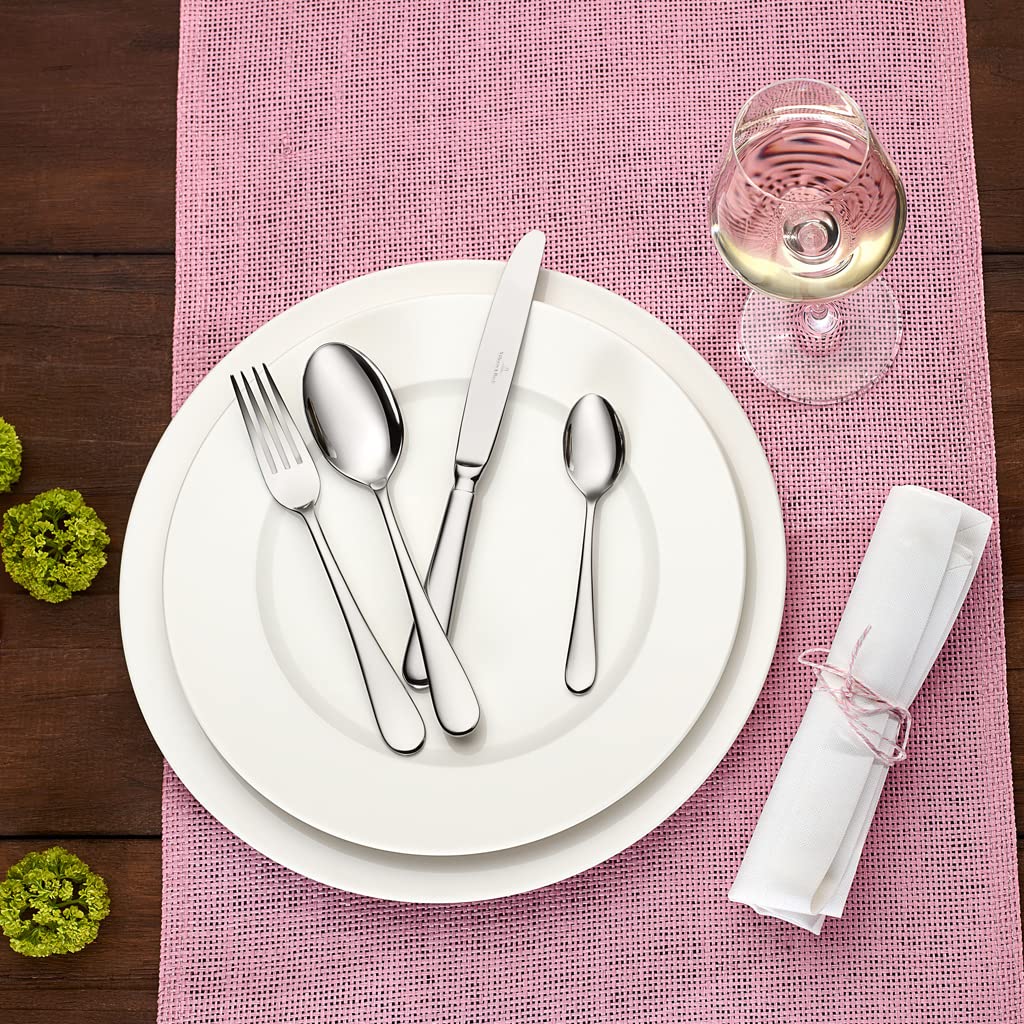 Villeroy & Boch - Oscar Set de Cubiertos, 24 Piezas Plata, Apto para Lavavajillas, Cubertería 6 Personas, Set Cubierto Platino, Acero Inoxidable