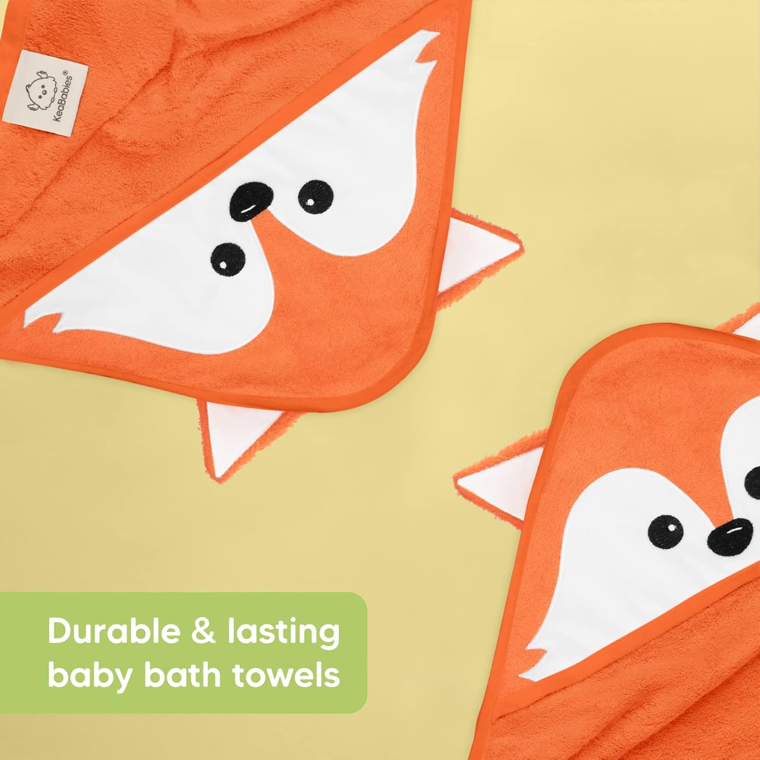 KeaBabies Baby Hooded Towel and Baby Washcloths for Newborn, Kids - Soft Bath Towels with Hood for Toddlers - Soft, Absorbent Infant Bath Cloth and Newborn Face Washcloths