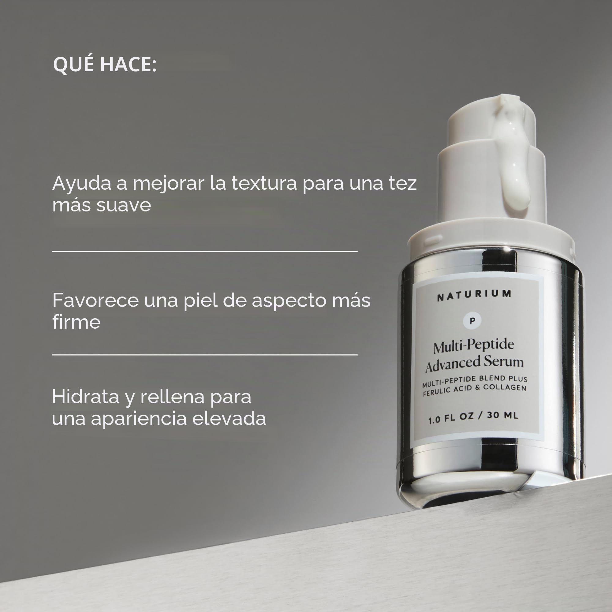 Suero avanzado multipéptido, suero reafirmante y suavizante para líneas finas y arrugas con una mezcla avanzada de varios péptidos, 1 oz