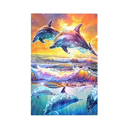 Dolphin Single Blank Wall Plate Decorative No Device Light Switch Cover for Electrical Switchplate Boy Girl Kids Room Bathroom Bedroom Home Decor