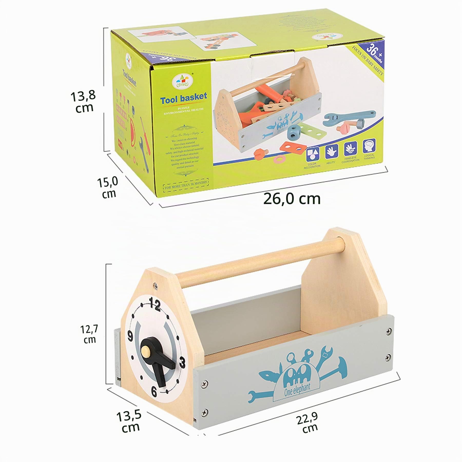 Boîte à Outils en Bois pour Tout-Petits, Jouets éducatifs pour Enfants, Jouets, Accessoires de Jeux, Cadeau créatif pour Enfants à partir de 3 Ans, garçons et Filles