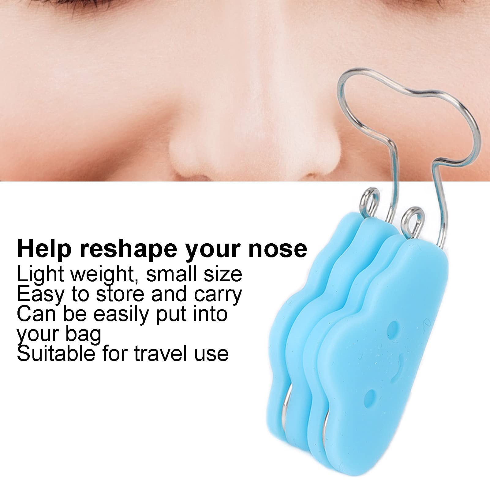 Correcteur de pont de nez, pince-nez réglable en acier inoxydable, silicone non toxique pour la maison des adultes