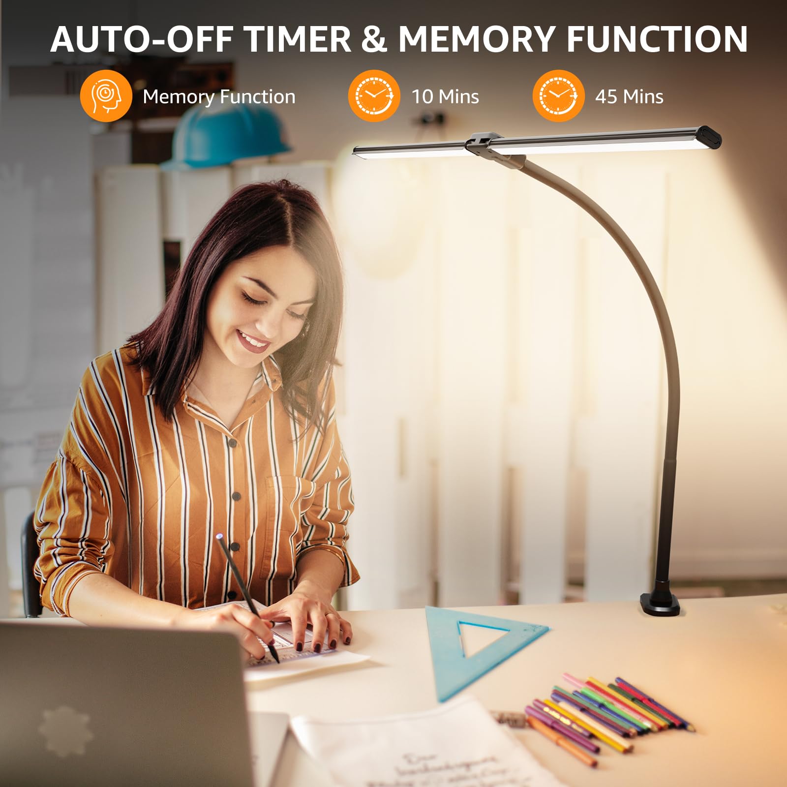 ShineTech LED Desk Lamp for Home Office, Ultra Bright Clamp Light