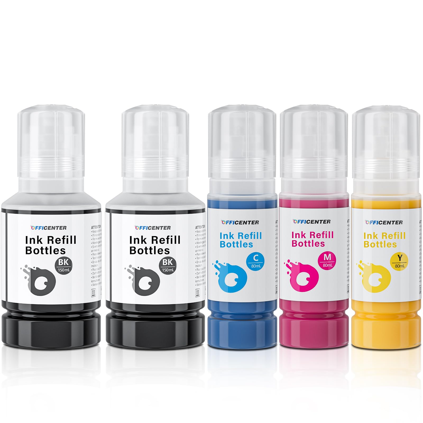 OFFICENTER Ink Refill Bottles for ET-2850 ET-3850 ET-3760 ET-2760 ET-4850 ET-15000 ET-4760 ET-4800 Printer(2BK C M Y)