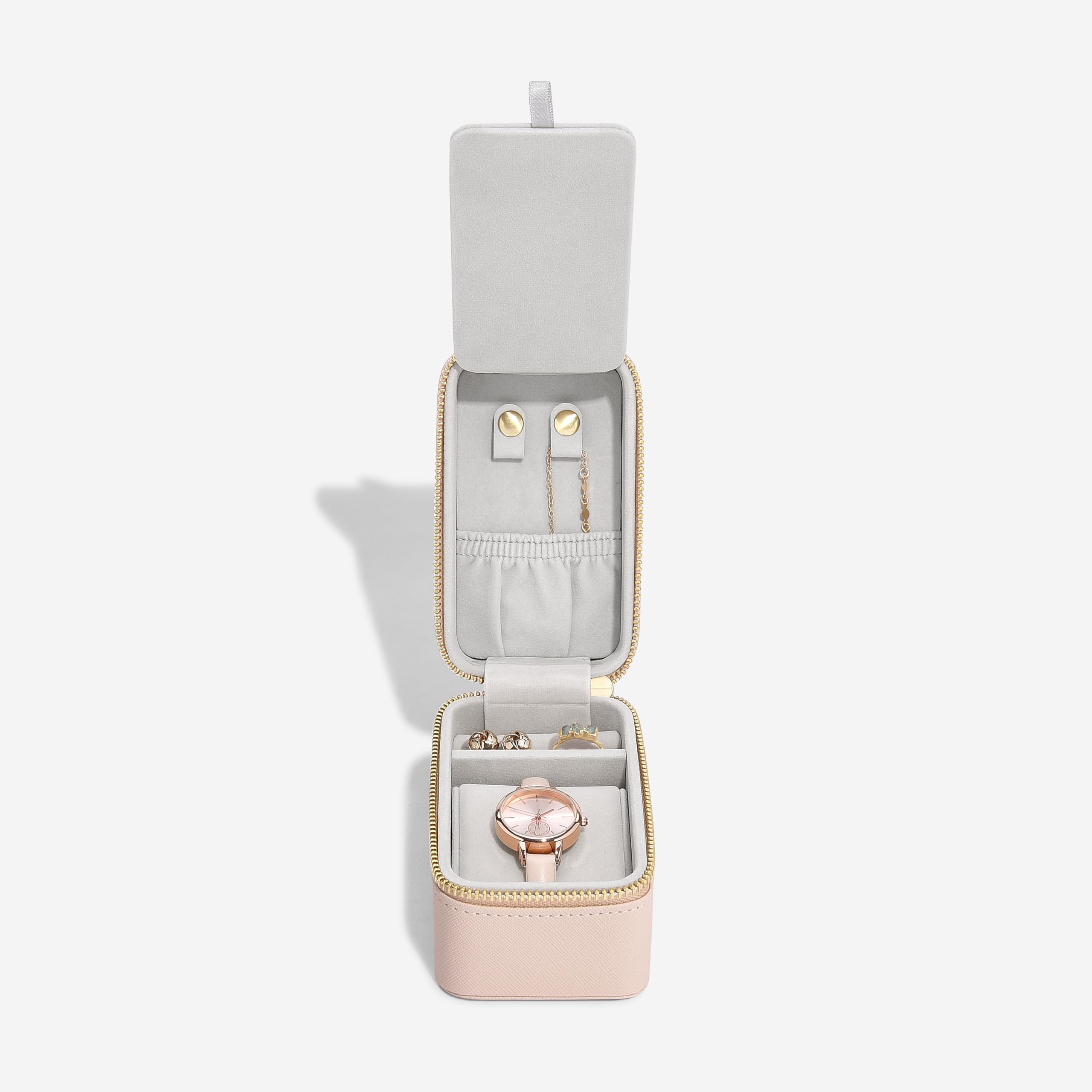 Stackers Blush Pink Travel Jewellery & Watch Box