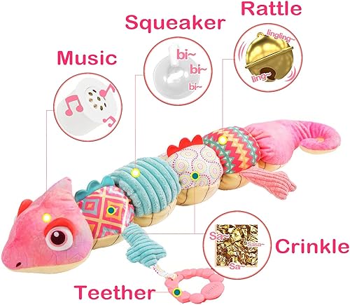 Miniatura 3 de Juguete musical de peluche para bebé, sonajeros arrugados y mordedores, juguetes sensoriales infantiles de 0 a 6 meses, juguetes de peluche para el