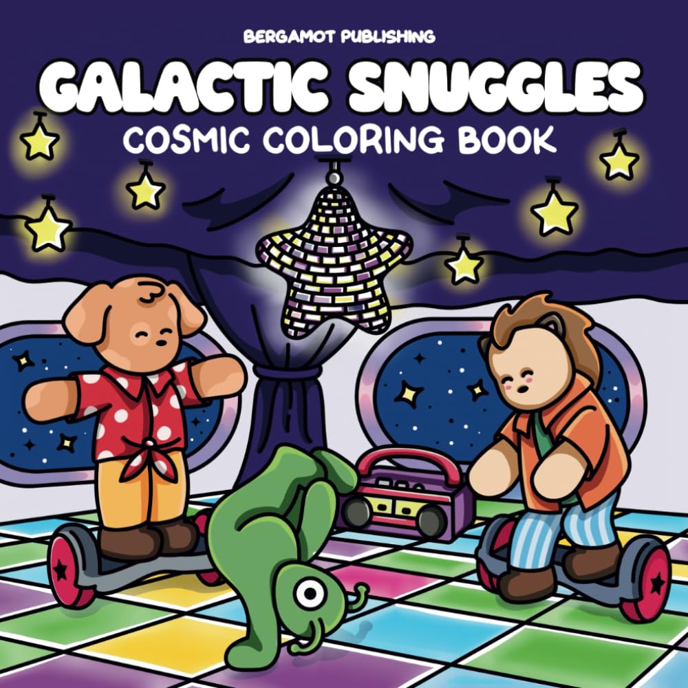 Galactic Snuggles: A Cute and Cozy Coloring Book for Adults and Teens Featuring Adorable Animals, Aliens, and Space Creatures (Cute Friends Coloring)