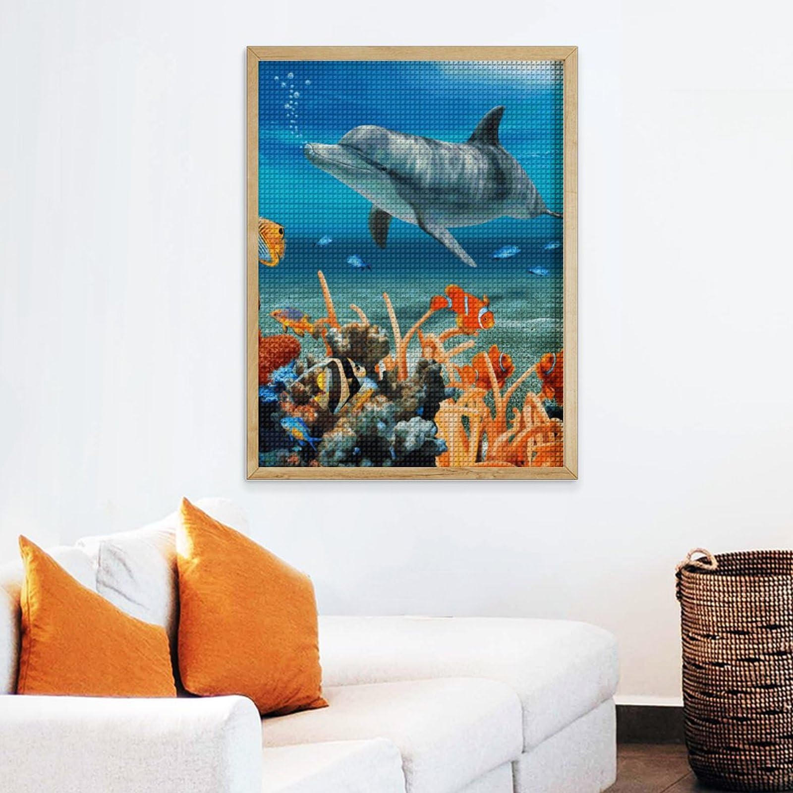 Amazon.com: Dolphins Blue Diamond Art Kits for Adults Diamond Art