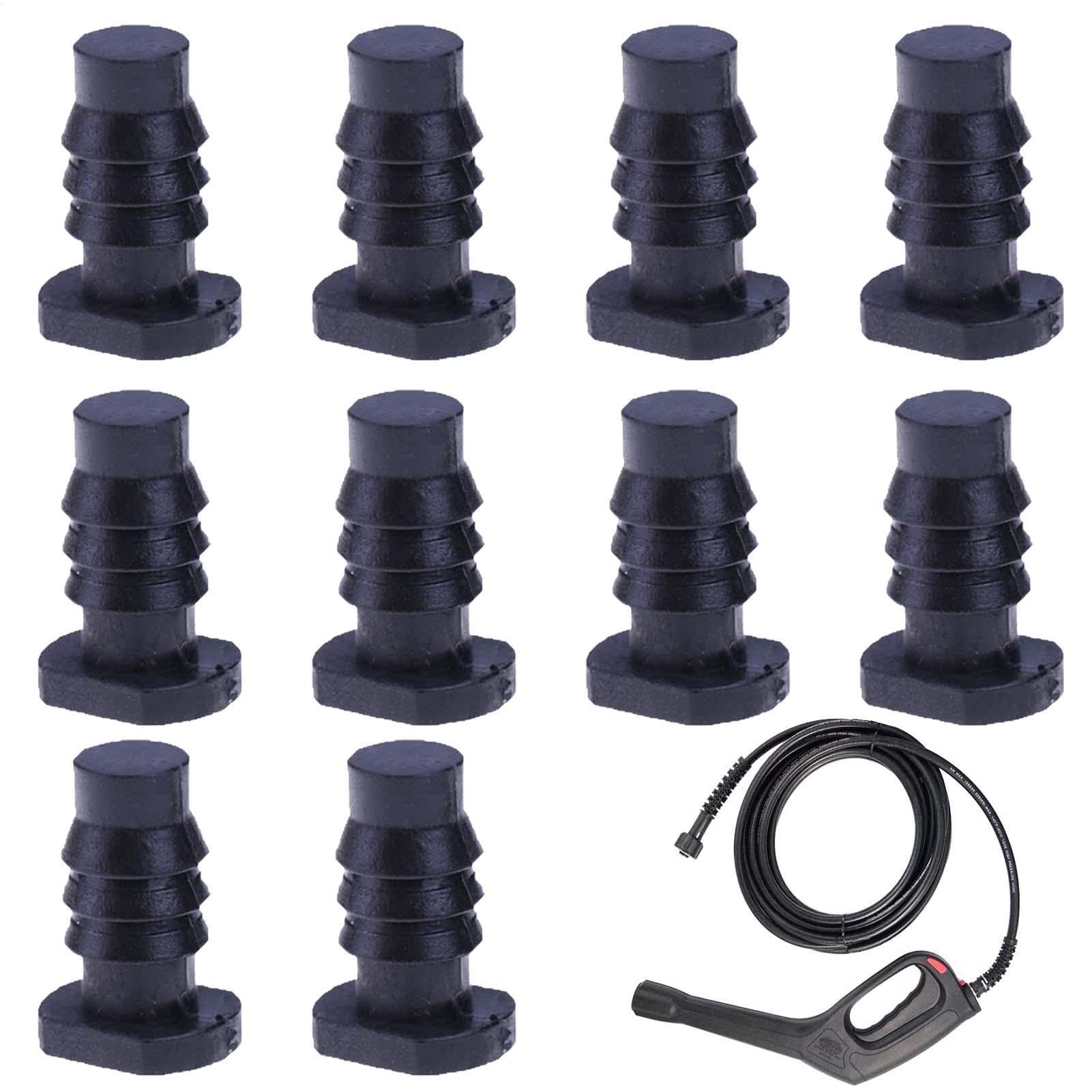 Generisch Gartenschlauch-Endstopfen, 10 Stück Schlauchendkappen für den Garten, einfache Installation, Tropfbewässerungszubehör, 8 mm Wasserrohrstopper für Rasen, Höfe, Gärten, Parks, Terrassen