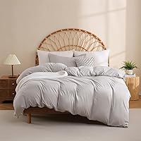 Vista 25 de JSD - Juego de funda de edredón color azul polvo, tamaño individual, 2 piezas, infantil, de microfibra, con funda de almohada, cierre de cremallera