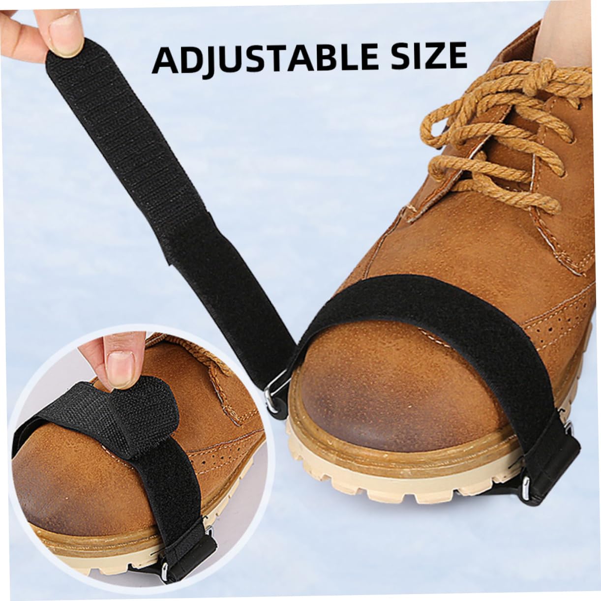 YARNOW Couvre-Chaussures à Crampons Semelles Intérieures à Chaussures Crampons pour Chaussures Talon Bottes De Glace Pêche sur La Glace Poignées Pince Gel Black Acier Au Manganèse