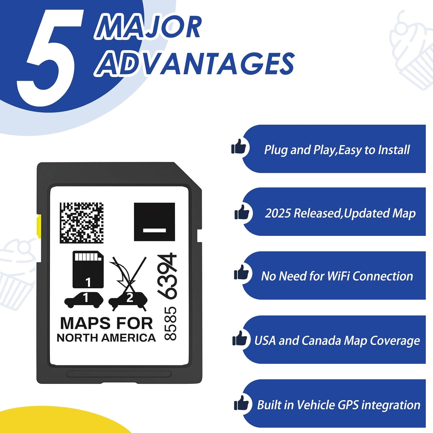 2025 Release GPS Navigation SD Card Compatible with GMC Chevry Cadilla Buick,Silverado, Equinox and More Navi System,USA Canada Mexico Maps,Plug and Play for Use,2024 Maps Updated - Part 85856394