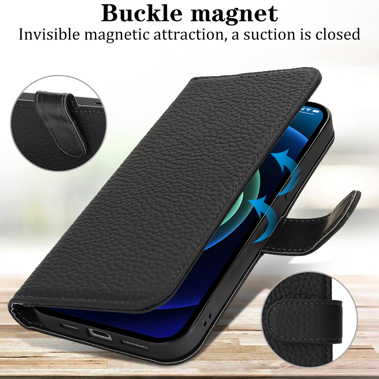 Custodia Flip In Pelle PU Per IPhone 13 Mini, Con Portafoglio, 3 Slot Carte, Supporto Integrato E Chiusura Magnetica, Rossa