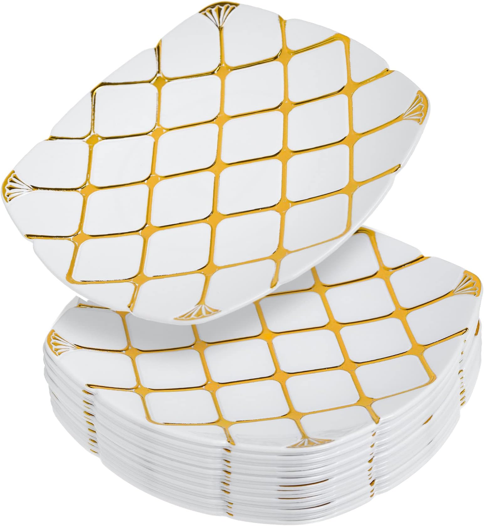 Venuspackagingltd White Plastic Plates – Reusable Dishes – Pack Of 3 – Catering & Party Supply