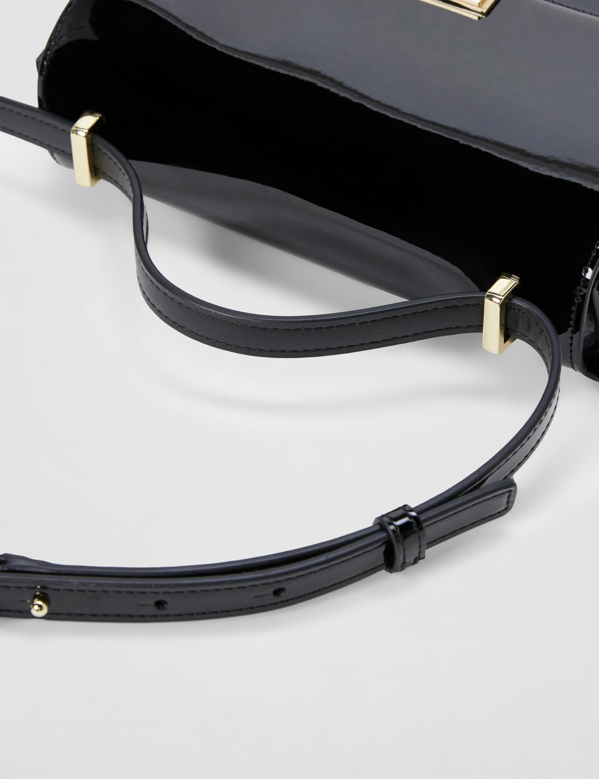 Armani Exchange, Women's Amy, sustainable, gold logo plate, Crossbody bag, Black, One size