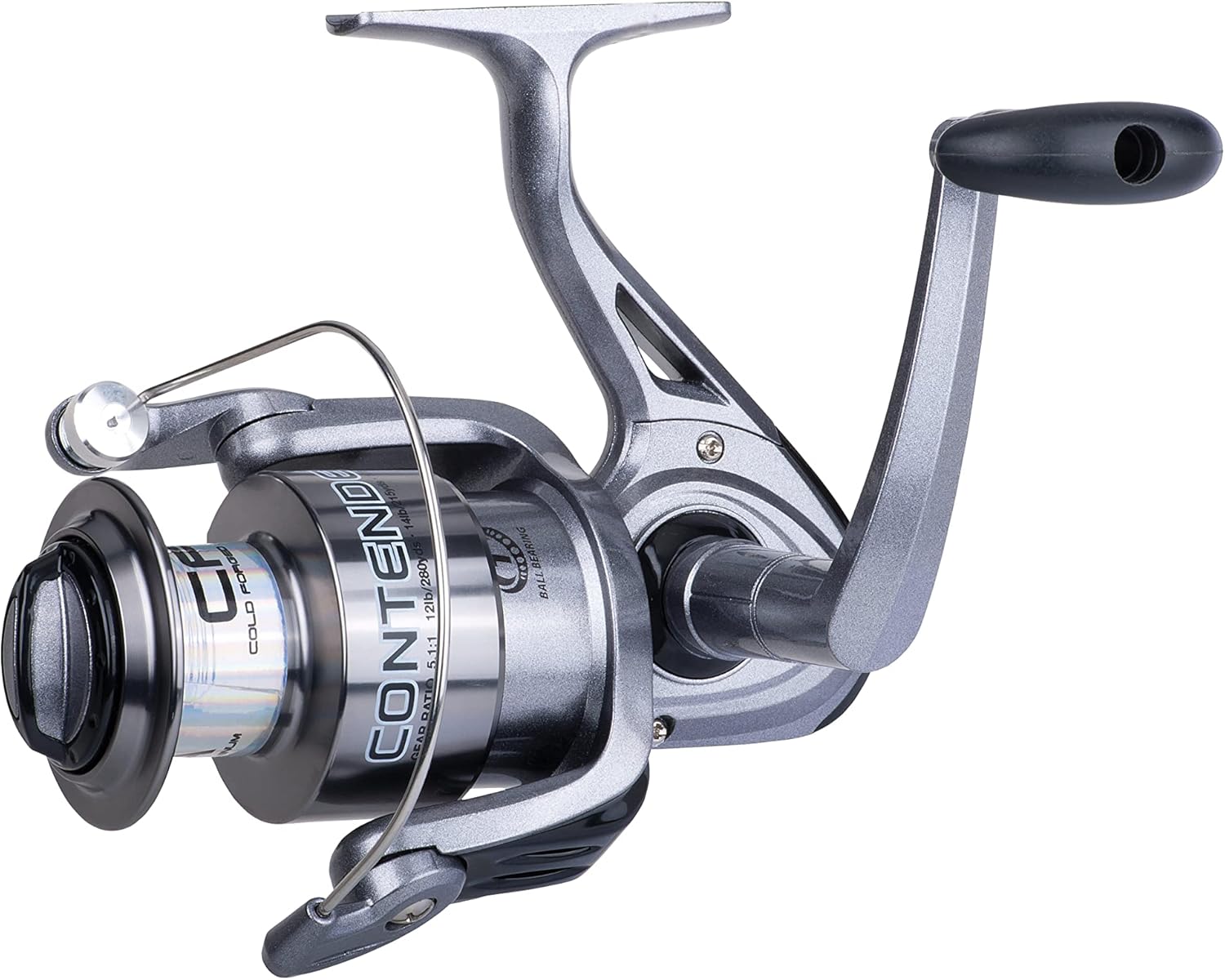 Shakespeare Contender Spinning Fishing Reel, Size 60, Instant Anti-Reverse, Oil Felt Front Drag System, Durable Aluminum Spool