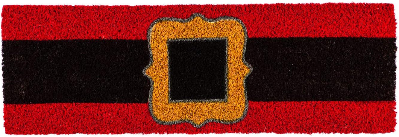Evergreen Flag Beautiful Christmas Santa Claus Belt Kensington Switch Doormat - 28 x 1 x 9 Inches Fade and Weather Resistant Outdoor Floor Mat for Homes, Yards and Gardens
