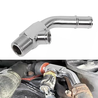 Hot Water Radiator Coolant Temp Sensor Elbow Connector Tube Replacement - E5TZ-18599-C Compatible with Bronco, E-150/E-250/E-350, F-150/F-250/F-350