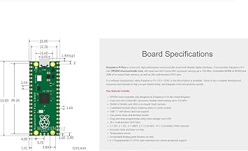 waveshare Pre-soldered Raspberry Pi Pico Microcontroller Development Board with Header,Based on RP2040 Chip, Flexible Clock Running up to 133 MHz,Dual-core Arm Cortex M0+ Processor