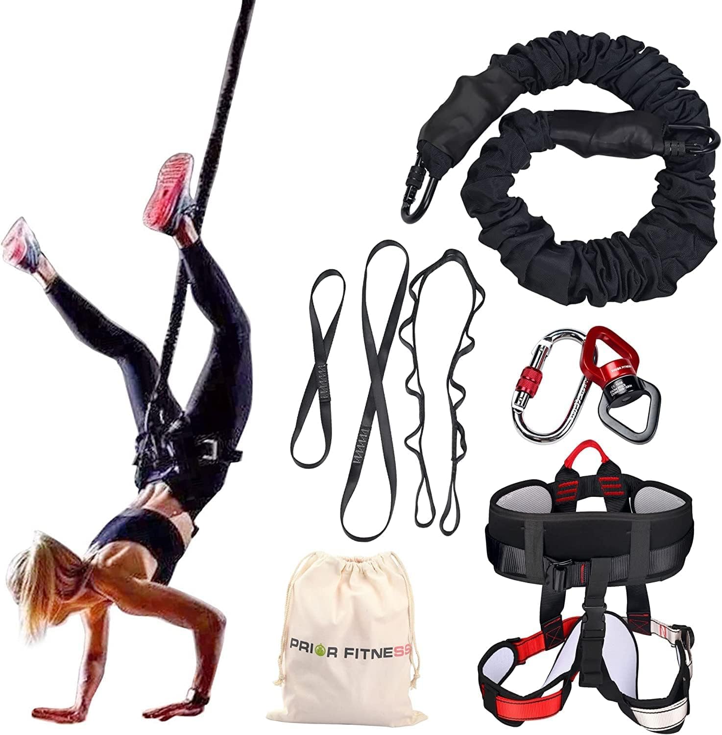 PRIOR FITNESS Set di attrezzi da fitness Bungee pesante fascia di resistenza elastica per danza bungee corda elastica attrezzo per allenamento domestico, palestra, attrezzatura per allenamento