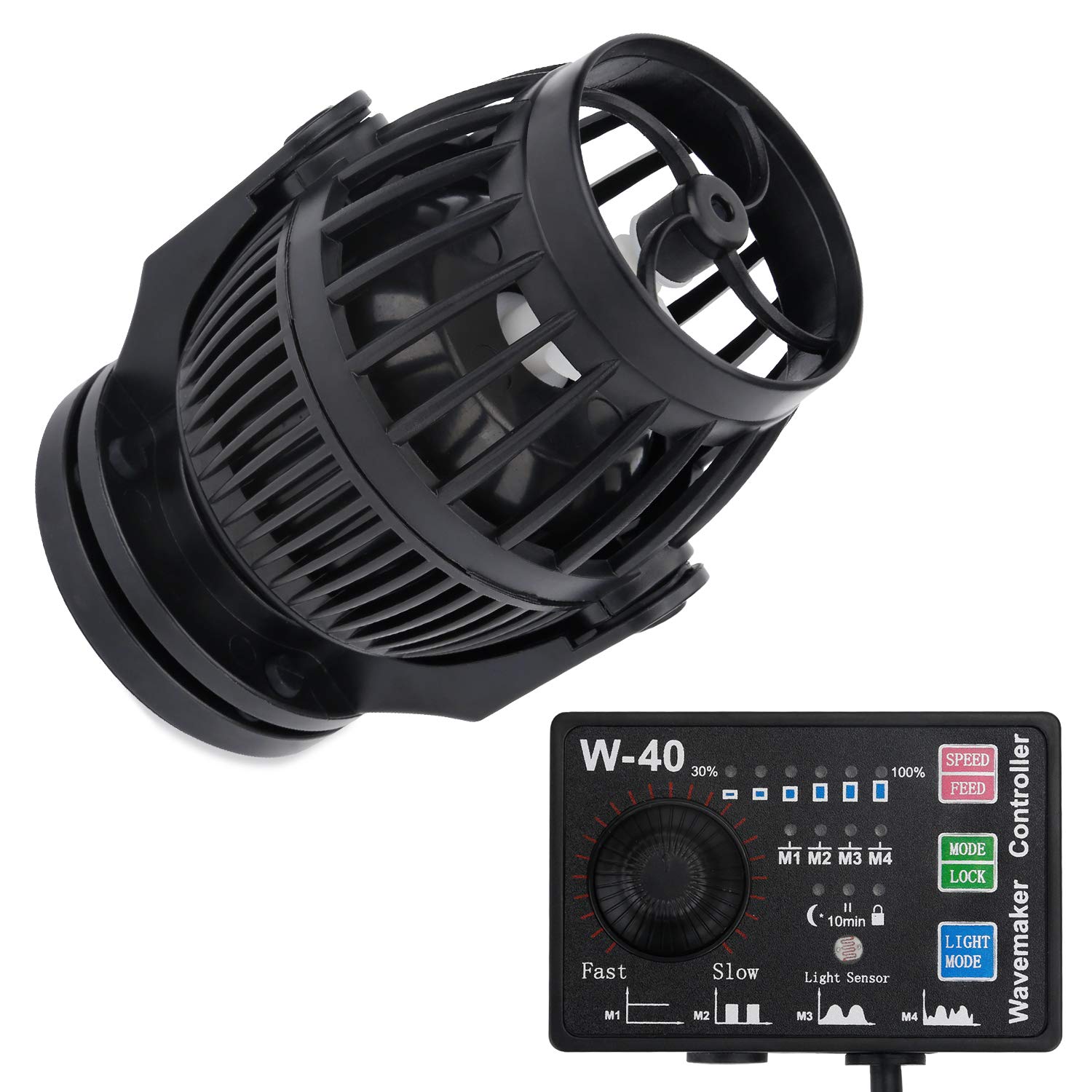 Uniclife3400 GPH Controllable Wavemaker with W-40 Controller and Magnet Mount for Marine Freshwater Aquarium Circulation Pond