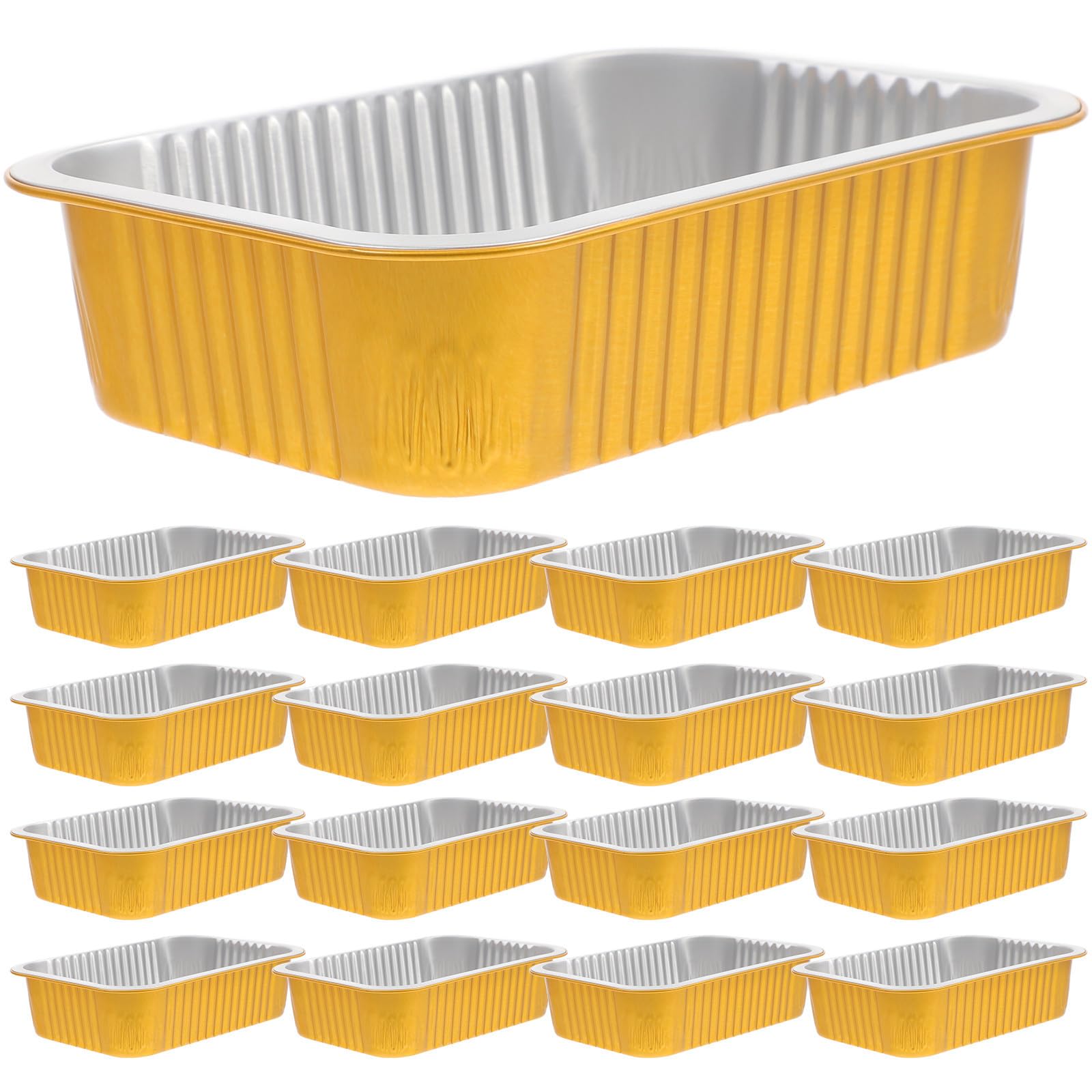 Bandejas de aluminio desechables cuadradas de 750 ml para hornear y llevar comida, 20 uds