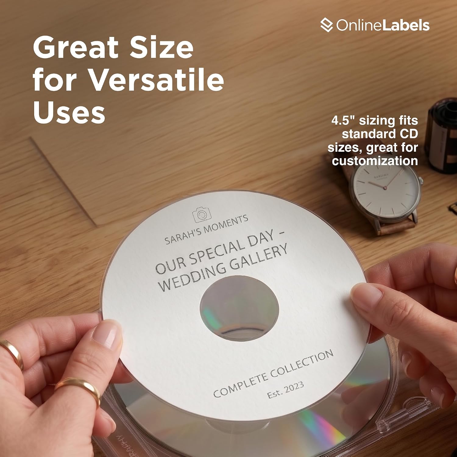 4.5 Inch CD/DVD Labels - Pack of 500 CD/DVD Stickers, 250 Sheets - Inkjet/Laser Printer - Online Labels