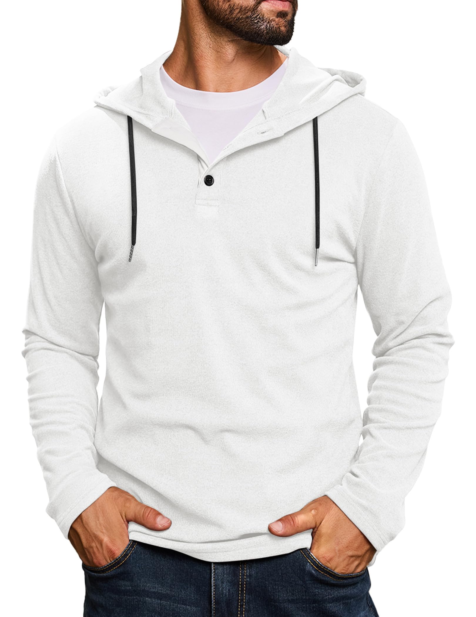 Henley Shirt Herren Kurzarm T-Shirts für Herren V Ausschnitt