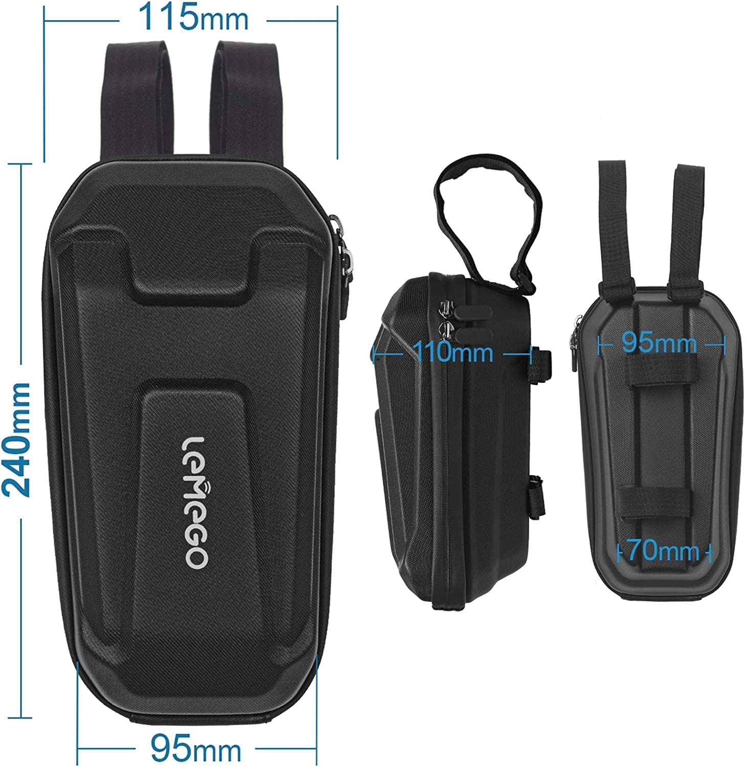 Sacoche De Guidon Pour Trottinette électrique – 2,2L, étanche, Housse Pluie Incluse, Logo Réfléchissant, Pour Xiaomi M365 Et Ninebot