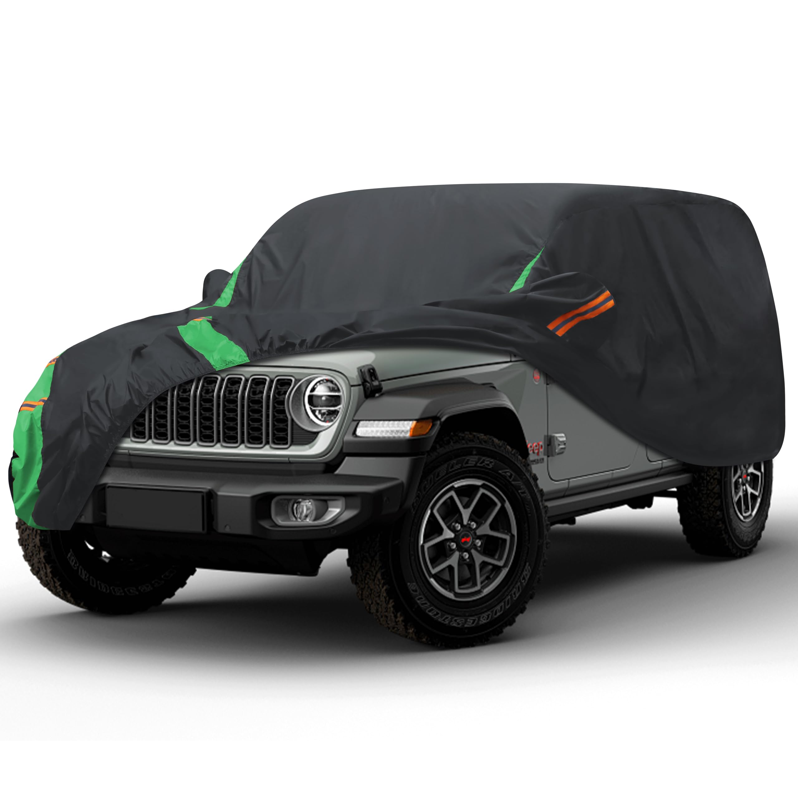 Custom Fit for Jeep Wrangler 4 Door Car Cover in Full Exterior All Weather Protection Waterproof Dustproof Sun