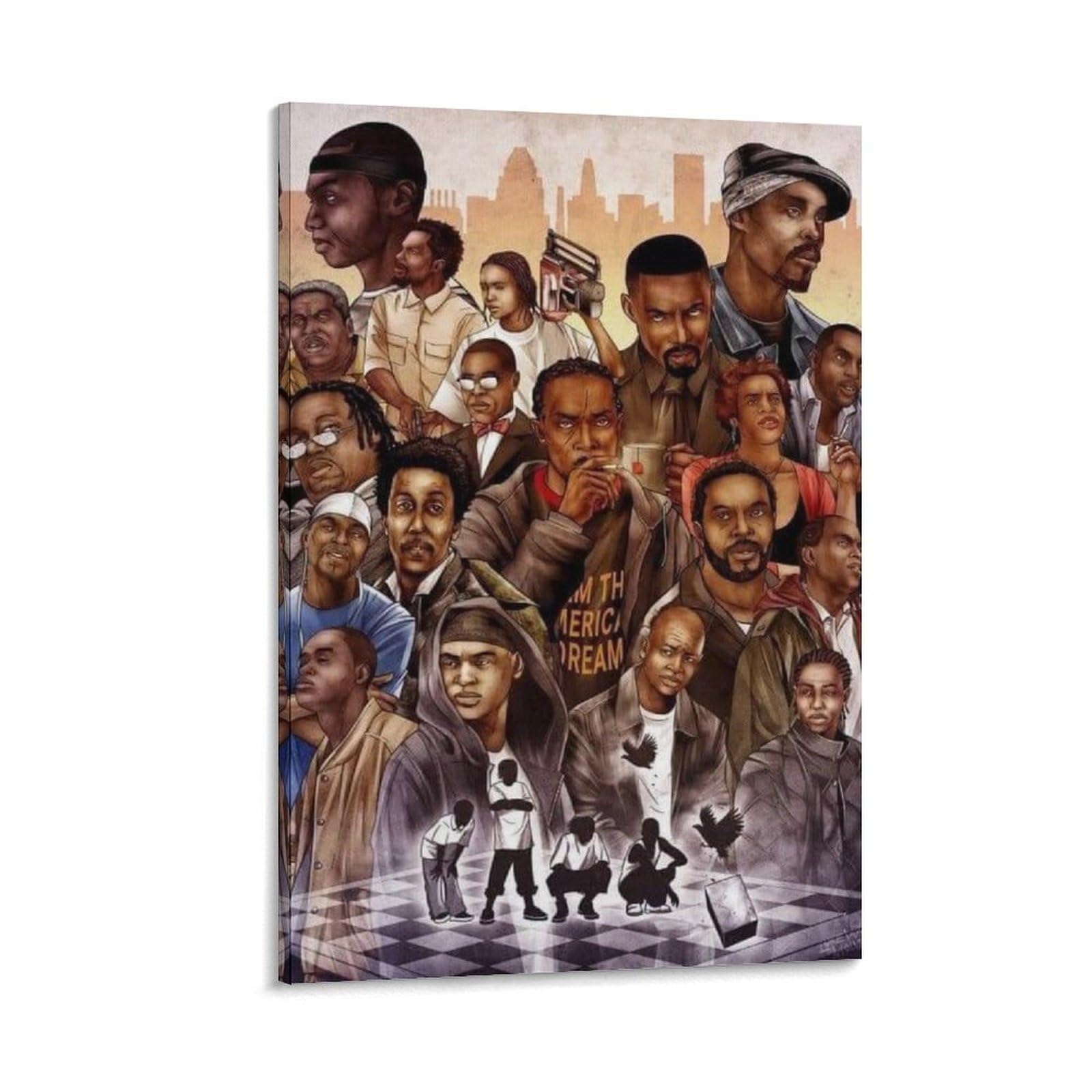 Poster con stampa artistica da parete, motivo: cantante rap, hip hop, tutte le stelle, decorazione per la casa, poster 40 x 60 cm