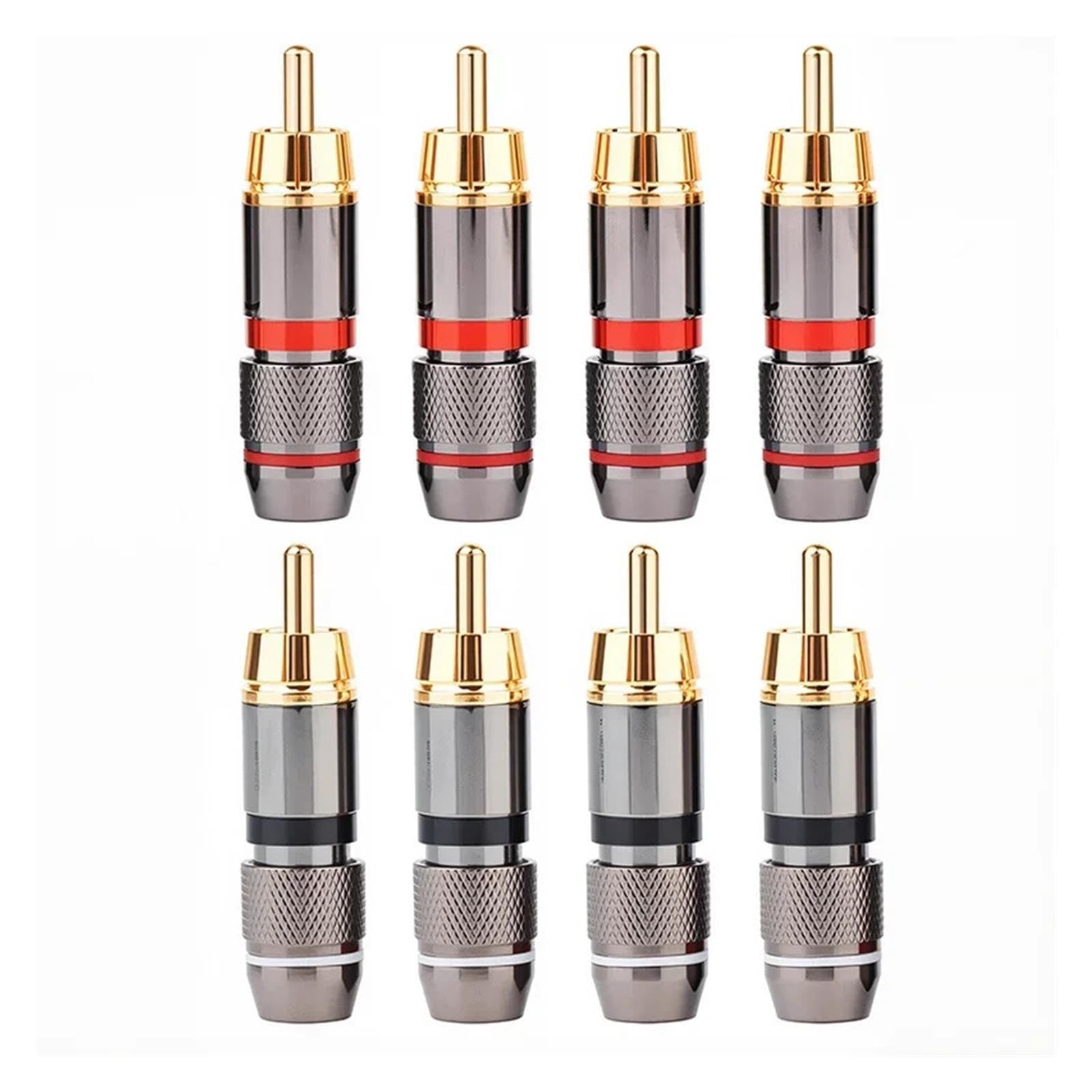 2/4/8Pcs Musical RCA Connector Plug 24K Gold Plated RCA