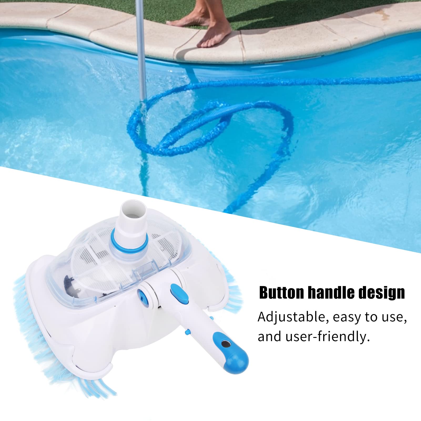 Cabezal de aspiradora Manual para Piscinas,Herramienta de Limpieza de Piscinas,Herramientas de Limpieza de Piscinas con integración de Limpieza por succión,para Piscinas