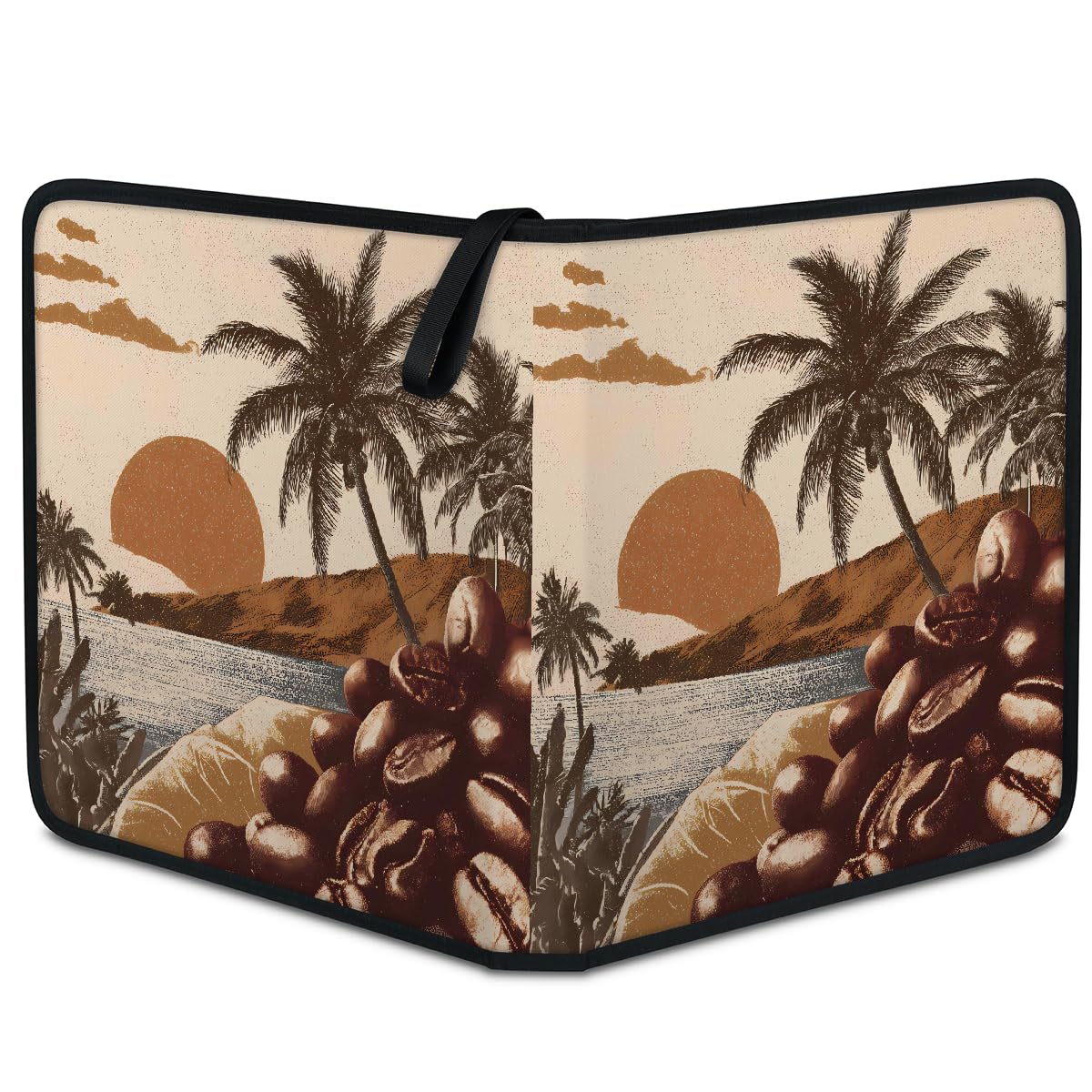 Mexpekil Raccoglitore vintage con 9 tasche con 50 pagine a caricamento laterale, cartellina per 900 carte con cerniera, impermeabile, porta carte