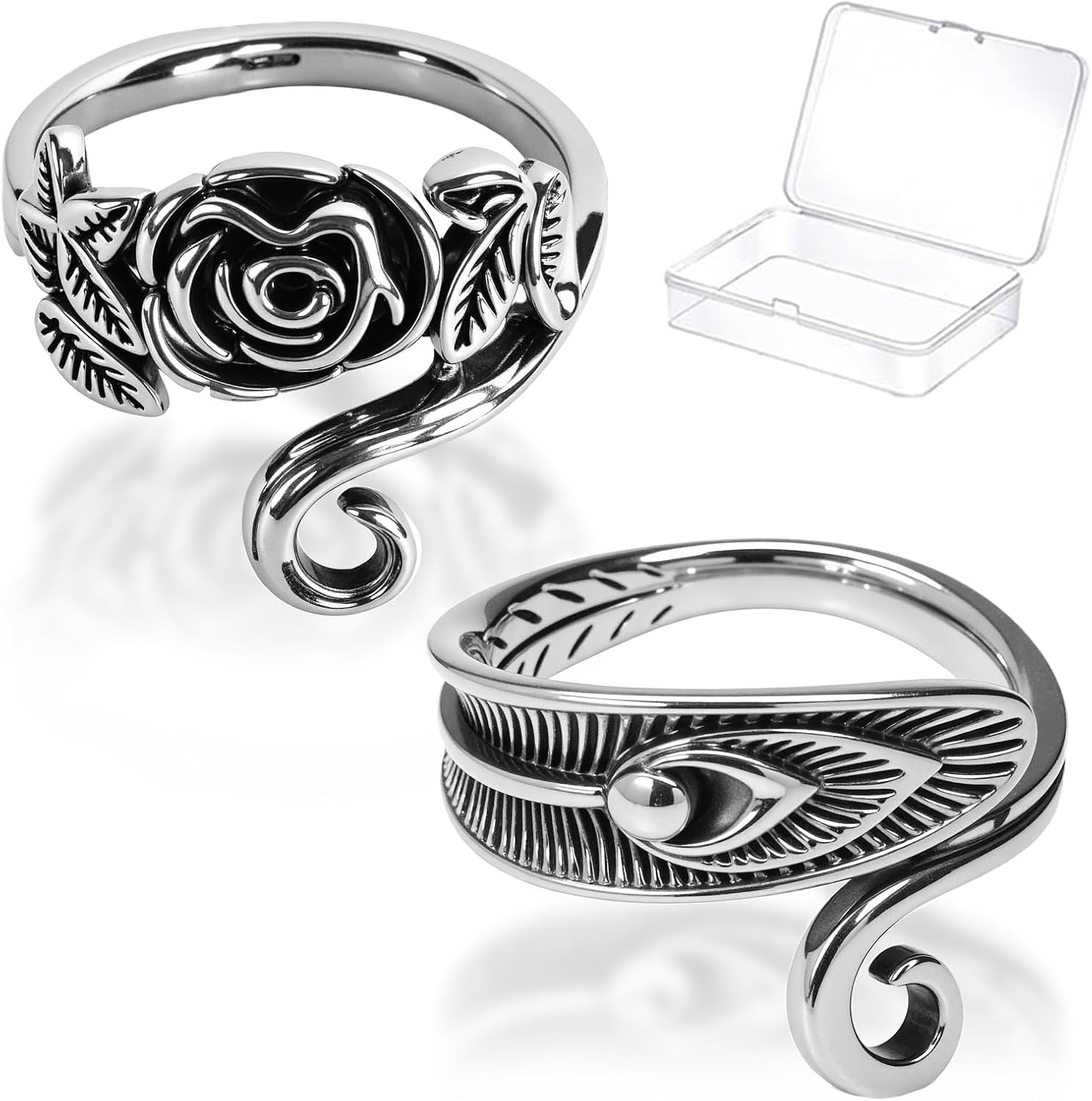 Yarn Tension Rings Adjustable Crochet Tension Ring for Finger Yarn Guide Ring for Crocheting Knitting Ring Crochet Accessories 4PCS (2 Pcs Leaves 02)